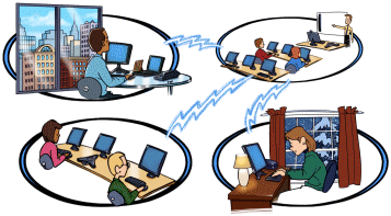 Attend from home, office or one of our sites